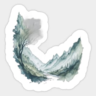 watercolor nature portrait Sticker